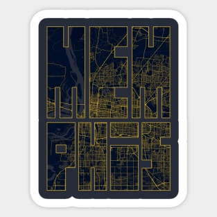 Memphis, USA City Map Typography - Gold Art Deco Sticker